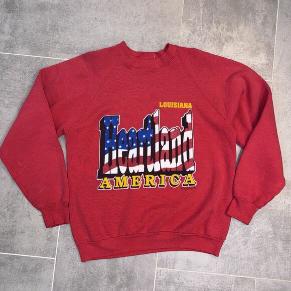 Vintage Made in USA Louisiana Red Sweatshirt – Fruit of the Loom – Large - Picture 1 of 12